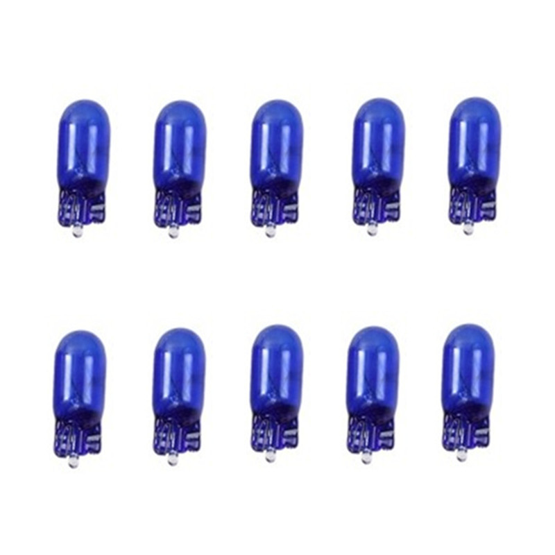 Car T10 halogen lamp w5w 168 wedge 12V 5W signal light super white instrument light blue glass