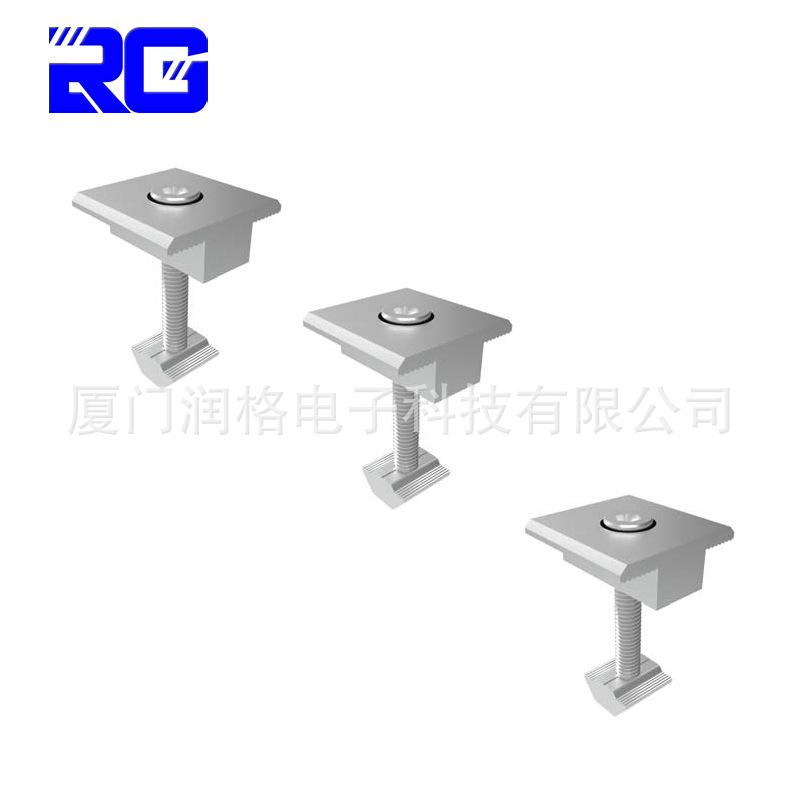 Photovoltaic Medium Blocks Aluminum Alloy Photovoltaic Blocks Solar Photovoltaic Bracket Accessories Components Photovoltaic Edge Blocks