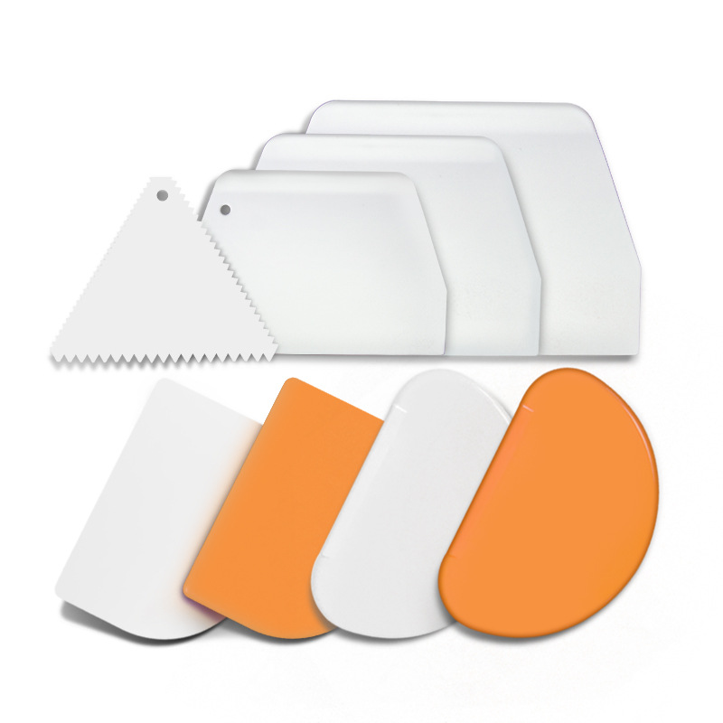 Food grade PP plastic large medium and small trapezoidal semicircle cutting knife scraper blade baking cake cream triangle scraper