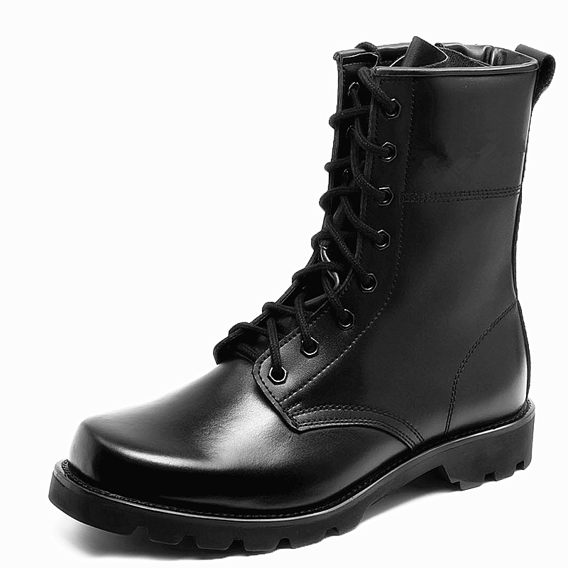 Boots Men's Leather Boots Outdoor Boots Autumn and Winter Velvet Warm High-Top Wool Special Training Boots Men's Security Cotton Shoes