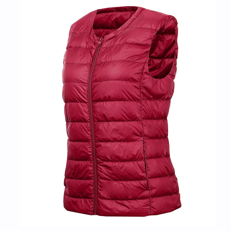 Cross-border Lightweight Down Jacket Women's Vest Autumn and Winter Collarless Plus Size Down Vest Inner Container Women's Short Waistcoat