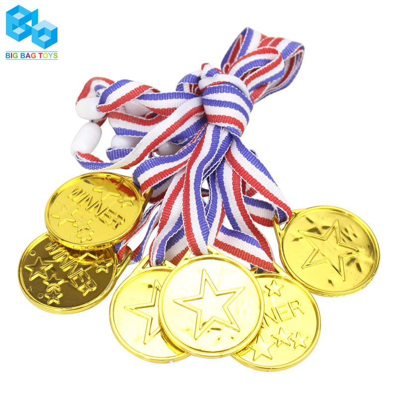 Медаль с защитным замком Детская пластиковая электропластиковая золотая медаль Экспорт Подарочная медаль Маленькая игрушка