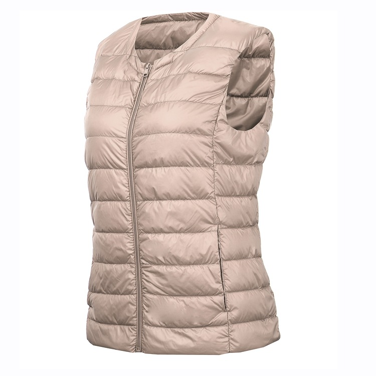 Cross-border Lightweight Down Jacket Women's Vest Autumn and Winter Collarless Plus Size Down Vest Inner Container Women's Short Waistcoat