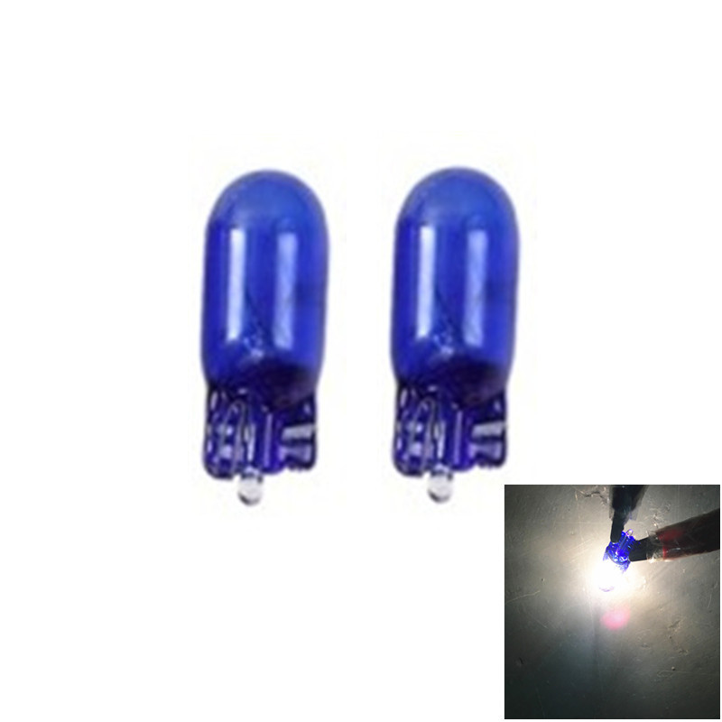 Car T10 halogen lamp w5w 168 wedge 12V 5W signal light super white instrument light blue glass