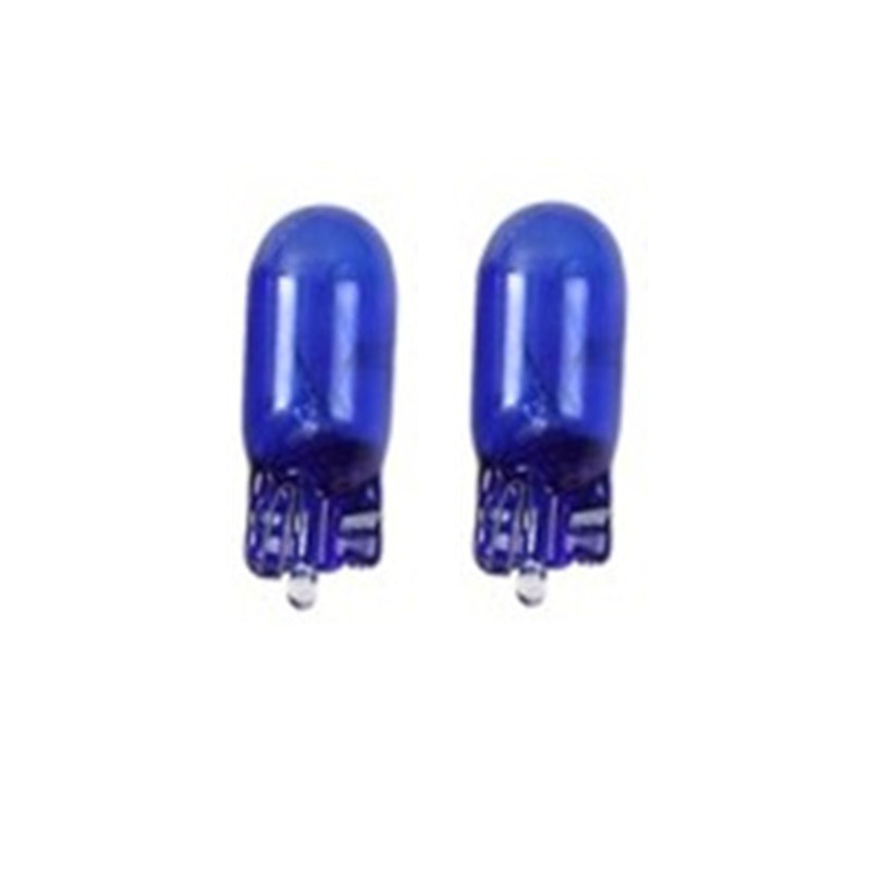 Car T10 halogen lamp w5w 168 wedge 12V 5W signal light super white instrument light blue glass