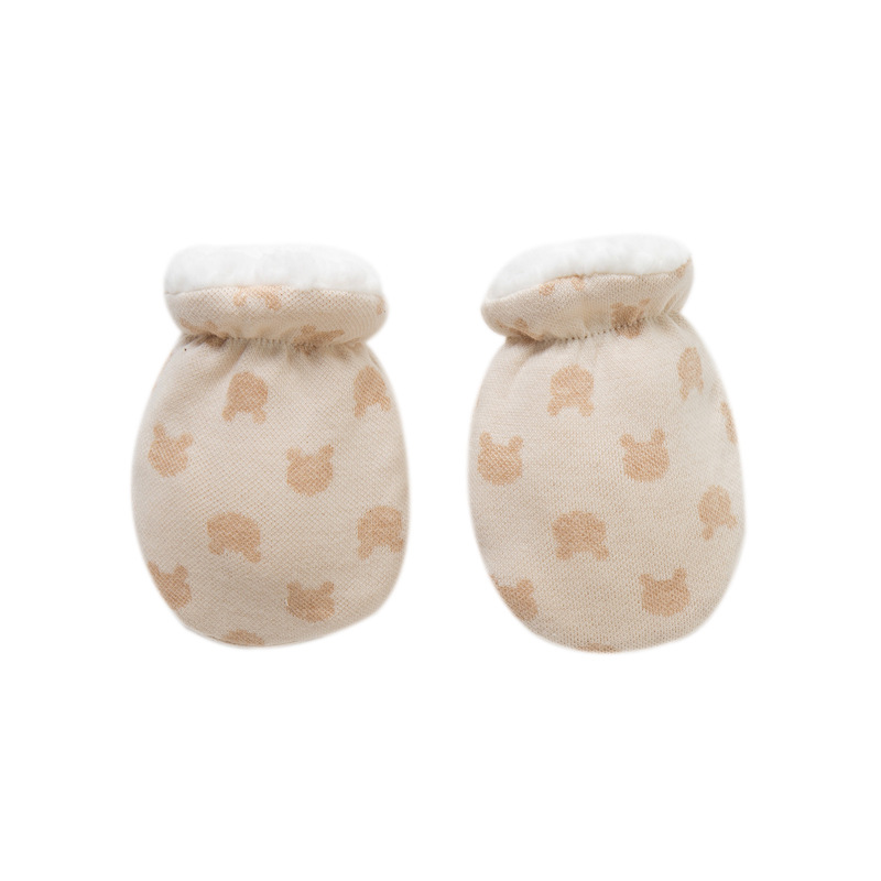 Baby Anti-Scratch Gloves, Thickened Newborn Gloves, Imitation Lamb Fleece, Warm Baby Protection for Autumn and Winter, Wholesale Thickened and Warm