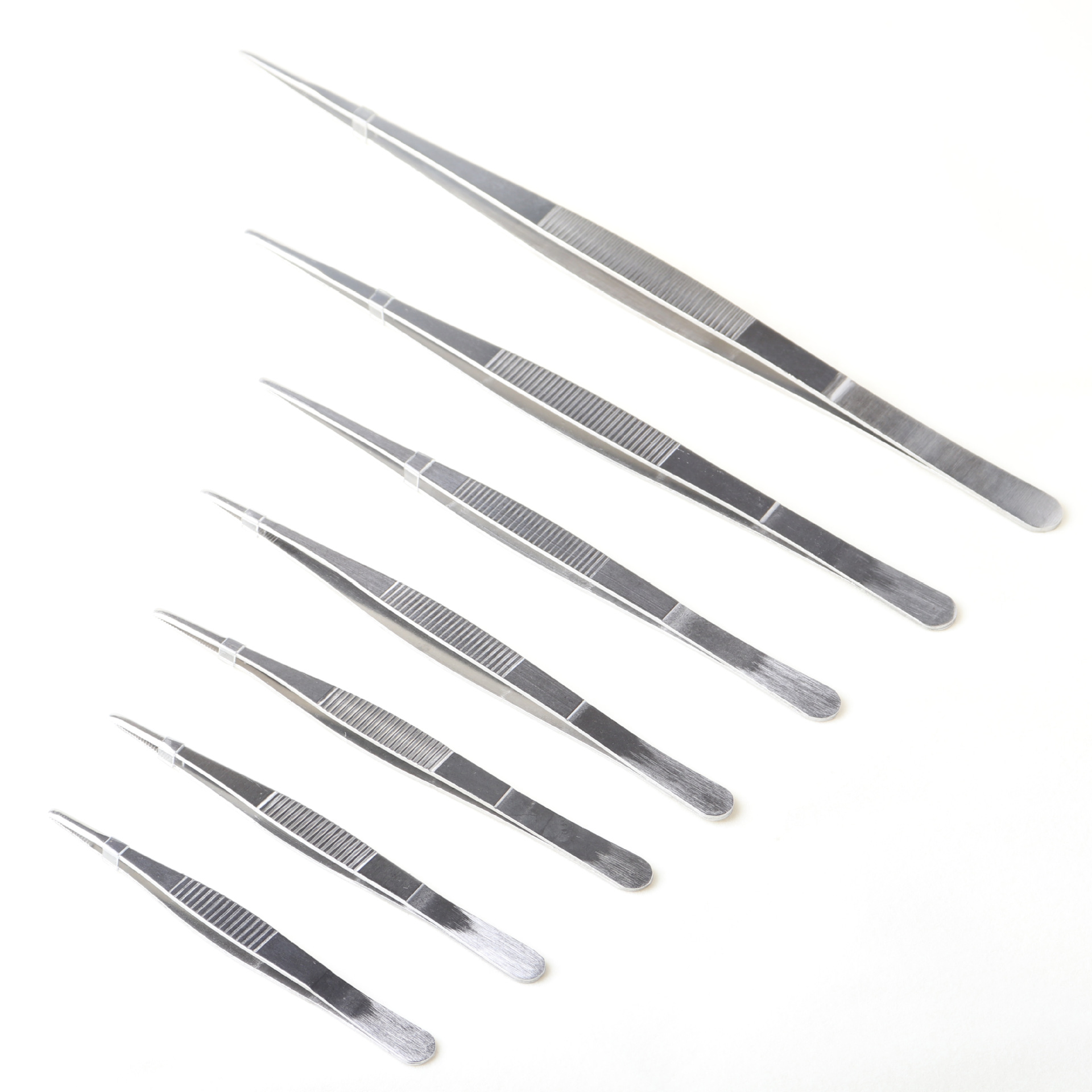 High-End Thickeneded Anti-Iodine Dressing Tweezers 125-300mm Refined Stainless Steel Round Art Tweezers Landscaping Clips