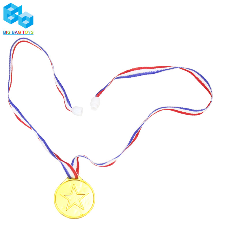 Security Buckle Medal Kidsren's Plastic Electroplated Gold Medal Export Export Gift Medal Small Toy