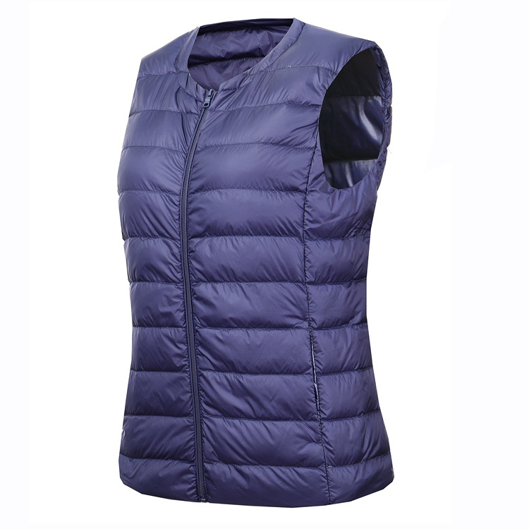 Cross-border Lightweight Down Jacket Women's Vest Autumn and Winter Collarless Plus Size Down Vest Inner Container Women's Short Waistcoat