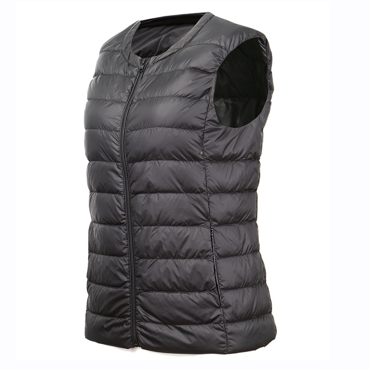 Cross-border Lightweight Down Jacket Women's Vest Autumn and Winter Collarless Plus Size Down Vest Inner Container Women's Short Waistcoat
