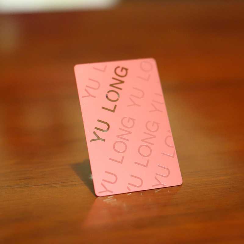 Shenzhen Factory Produces Stainless Steel Brass Gold-Plated Card Metal Material Business Card Cut Out Matte Black Frosted Base Metal Card