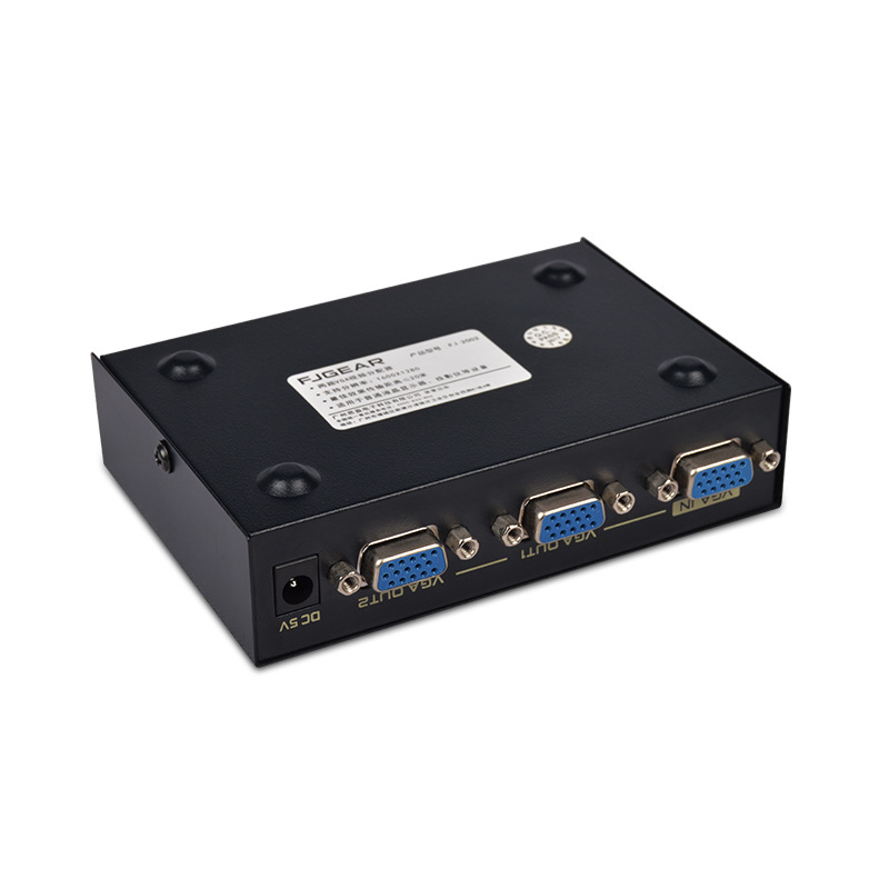 FJ-2002 one host two monitors one in two out VGA screen splitter sharing device VGA distributor