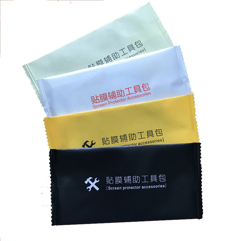 Spot toughened film auxiliary film kit mobile phone screen cleaning kit can be set to disinfect alcohol pack three pieces