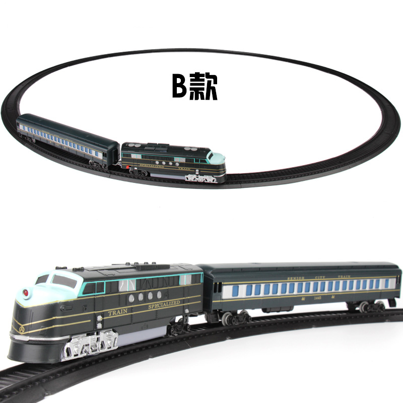 Electric rail car small train track toy set simulation large super long model children's high-speed train toy