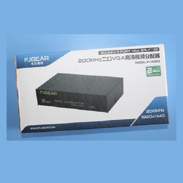 FJ-2002 one host two monitors one in two out VGA screen splitter sharing device VGA distributor