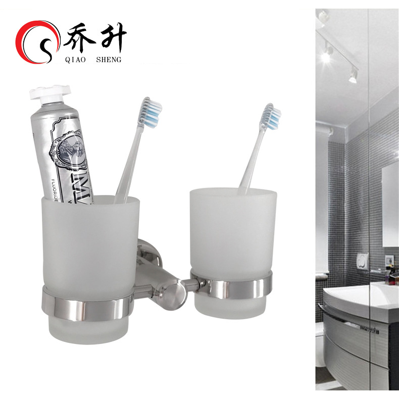 Держатель для стаканов из нержавеющей стали 304, двойной, настенный, для ванной