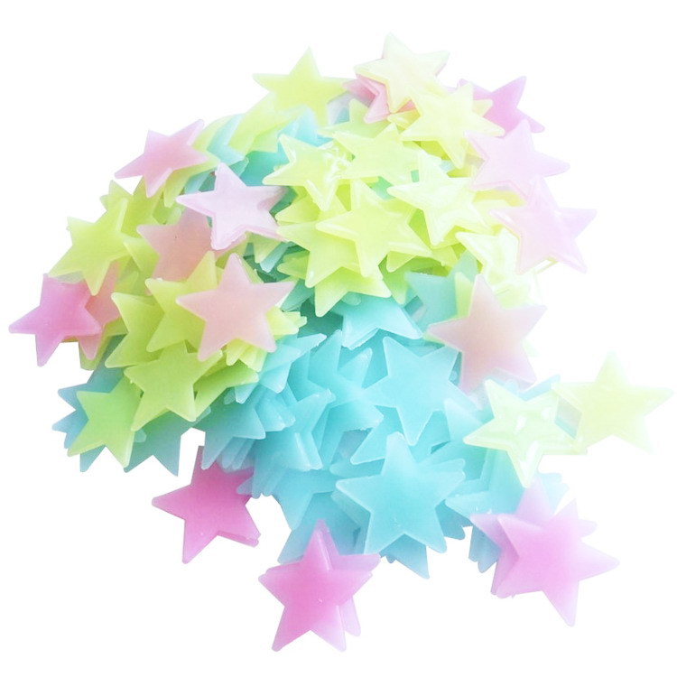 Origin Factory Highlight 3cm Luminous Star Wall Sticker 100Pcs 3D Fluorescent Five-Pointed Star Stereo