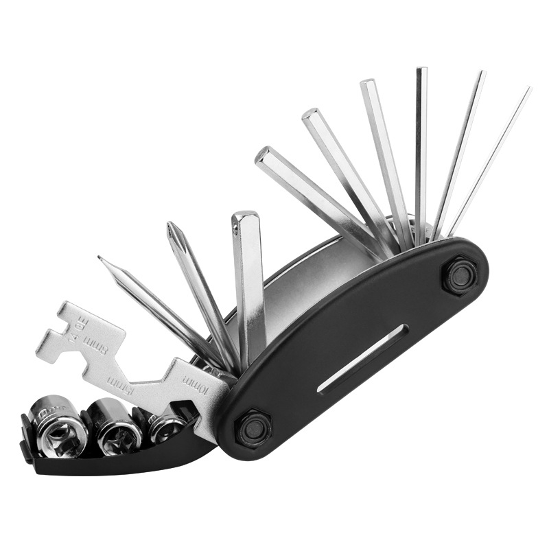 Bicycle repair tool repair combination tire repair tool multifunctional folding repair tool wrench set