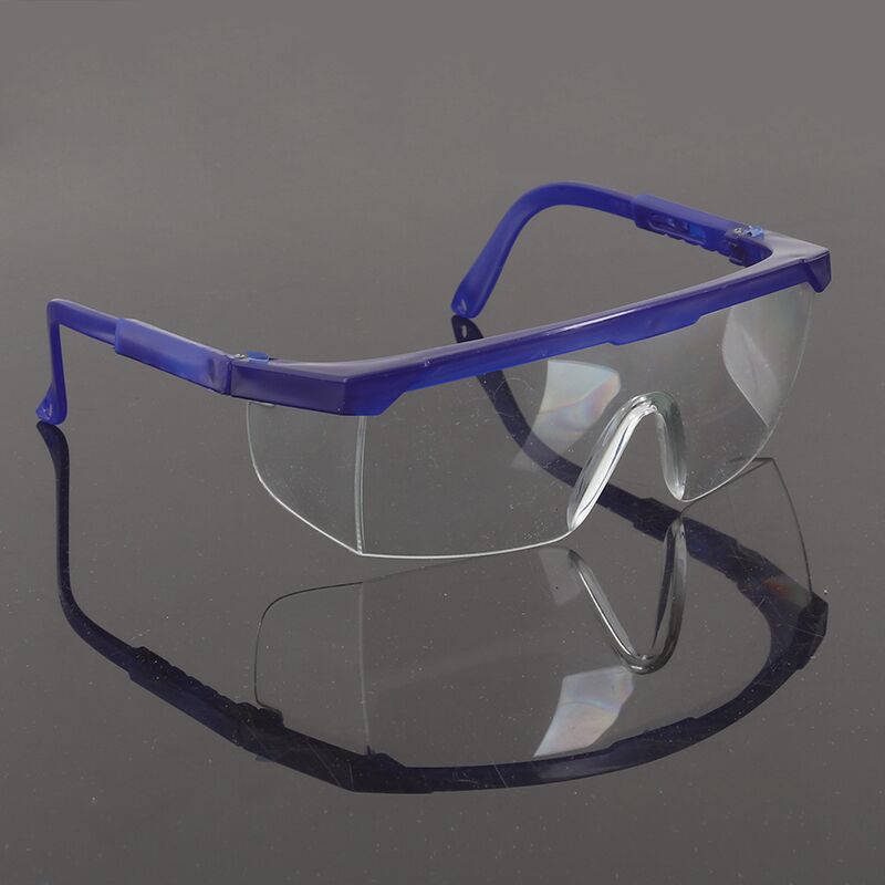 Protective blue and white telescopic leg glasses polished dust-proof labor protection shock-proof splash-proof goggles adjustable glasses