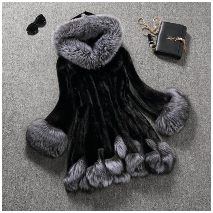 Cross-border Autumn and Winter New Women's Imitation Fur Coat Mid-length Mink Velvet Fox Fur Women's Coat Europe Station