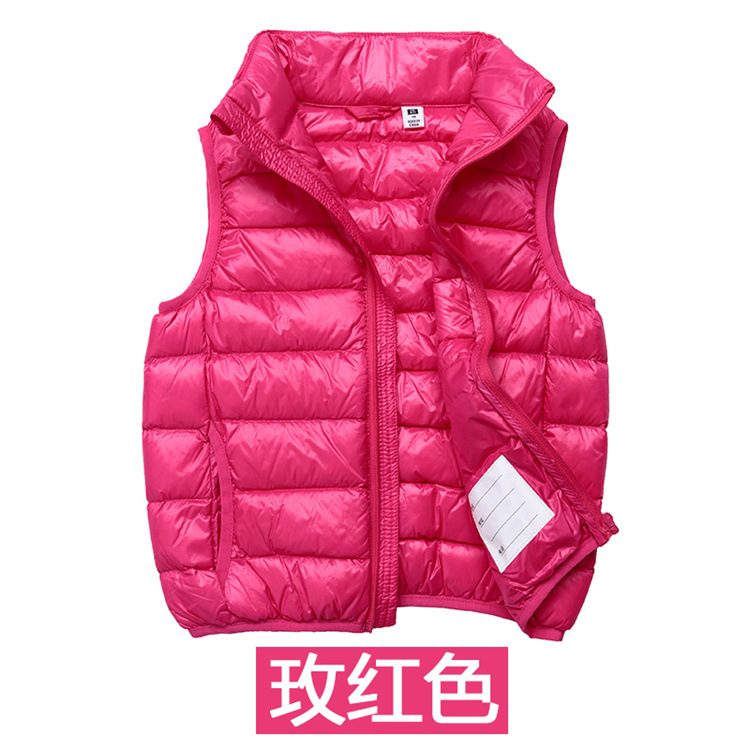 Spring, autumn and winter new children's lightweight down vest baby boys' and girls' coat middle and big children's waistcoat fashion