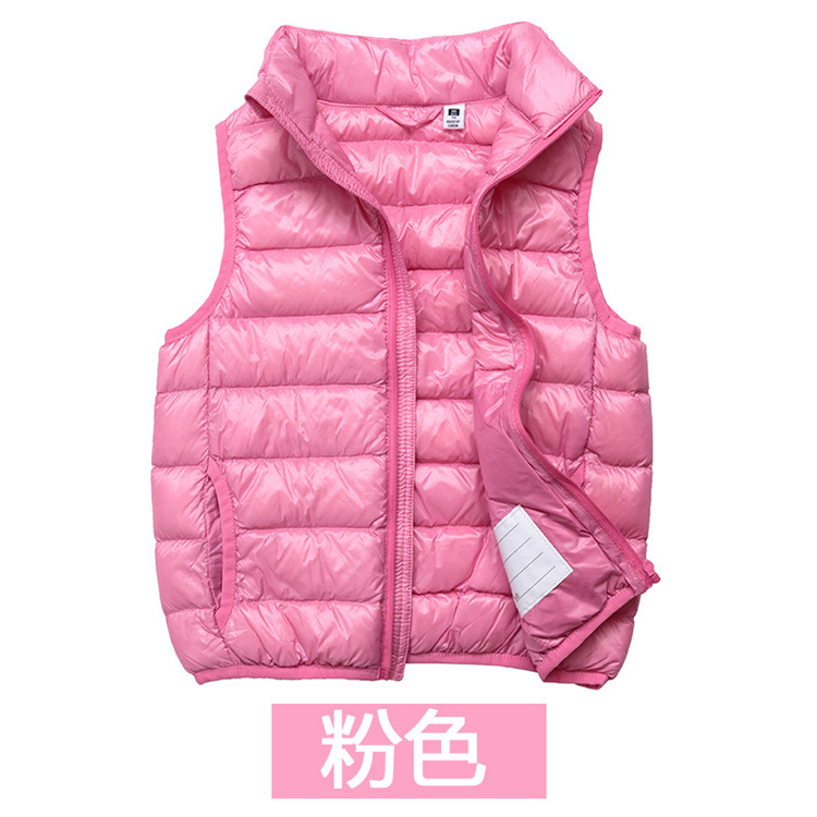 Spring, autumn and winter new children's lightweight down vest baby boys' and girls' coat middle and big children's waistcoat fashion
