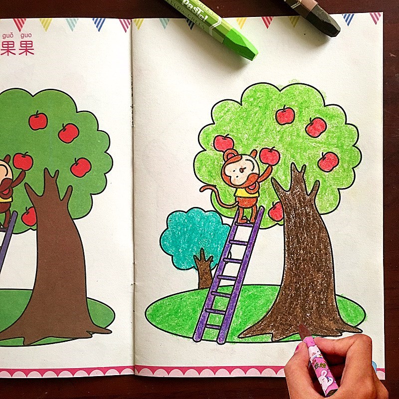 Baby coloring painting young children learn to draw graffiti painting book picture album 2-6 years old kindergarten enlightenment teaching materials