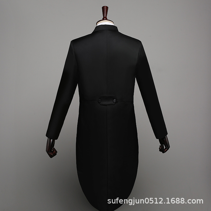 Men's dress black tuxedo Christmas magic performance costume jazz dress dance competition