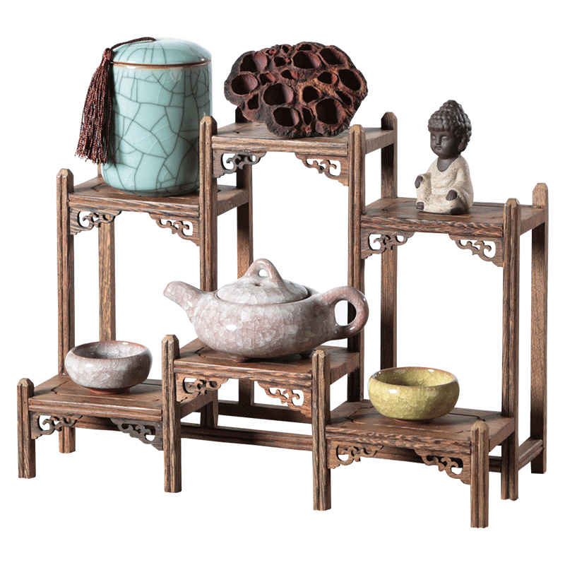 Chicken Wing Wood Bogu Rack Mahogany Wooden Play Display Rack Office Home Craft Ornaments Black Chicken Wing Woodworking Products