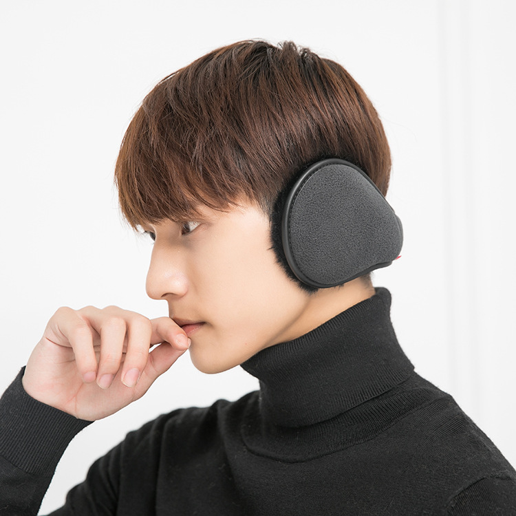 Winter New Men's Warm Ear Cover with Fleece Ear Bag Rear Wear Earmuffs Women's Ear Protection Plush Earmuffs Foldable Ear Warming