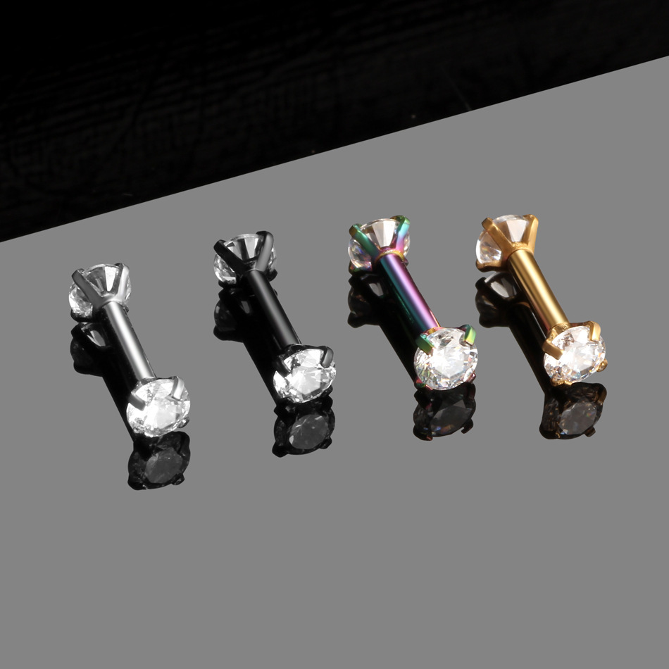 Корейский стиль, популярные стержни для бровей, двусторонние прямые стержни, 3 мм, ювелирные изделия для пирсинга