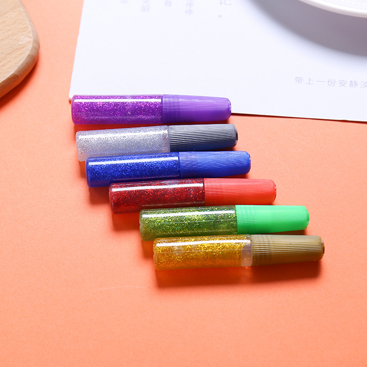 6ml single glitter glue color onion powder glitter glue glitter pen color powder magic color powder glitter glue suit