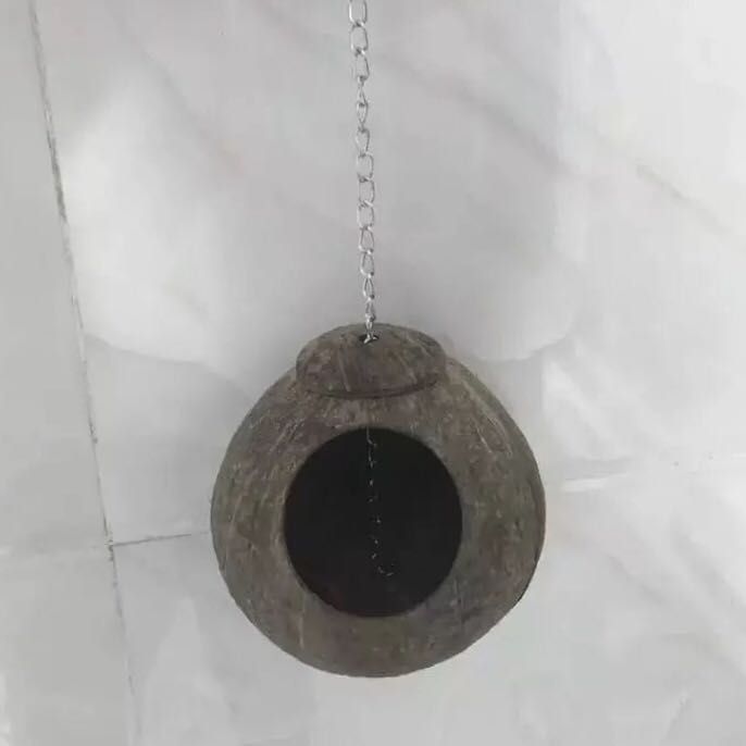 Natural Coconut Shell Small Bird Nest for Lovebirds, Hamsters, Budgies, Parrots Breeding Pet Supplies (No Shipping Included)