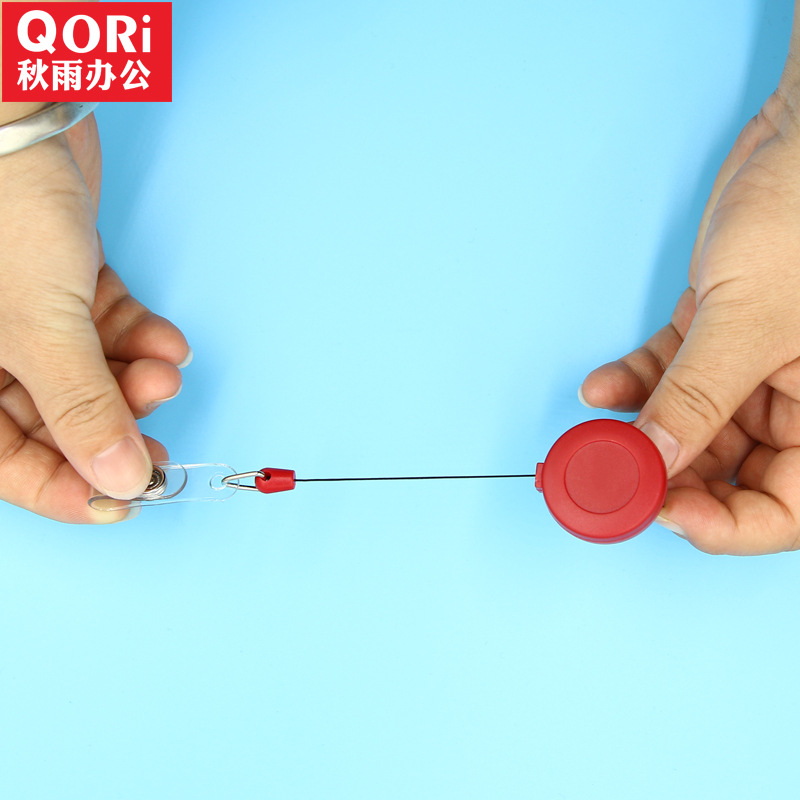 Autumn Rain Anti-lost Frosted Easy Pull Buckle Round Retractable Bracket Clip Metal Back Clip Work Document Anti-lost