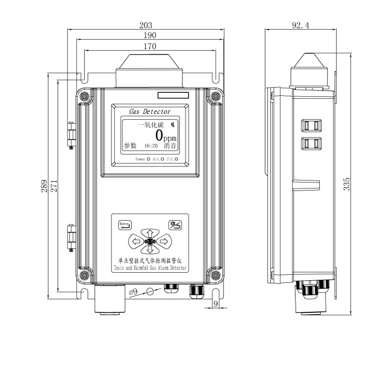 Explosion-Proof Industrial Ex Single-Point Wall-Mounted Gas Detection Alarm Co Host with Integrated Probe O2 Plug-And-Play