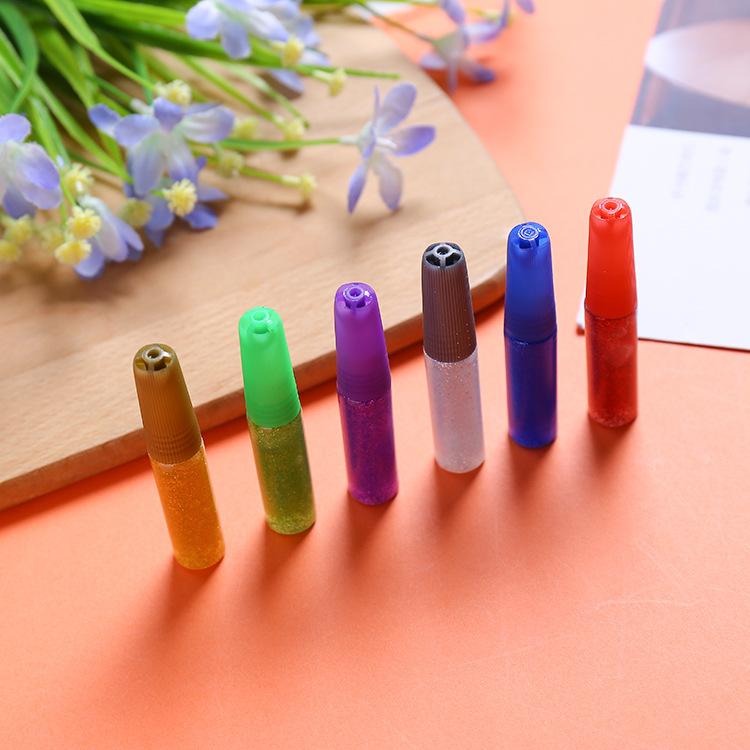 6ml single glitter glue color onion powder glitter glue glitter pen color powder magic color powder glitter glue suit