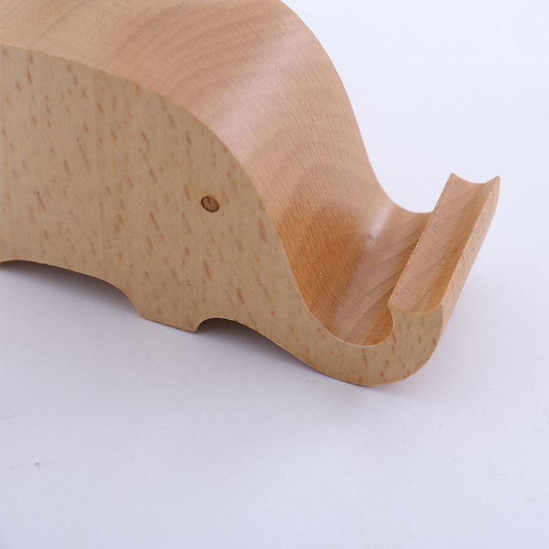 Landscape craft lazy wooden mobile phone holder cartoon animal elephant solid wood mobile phone holder factory wholesale carving