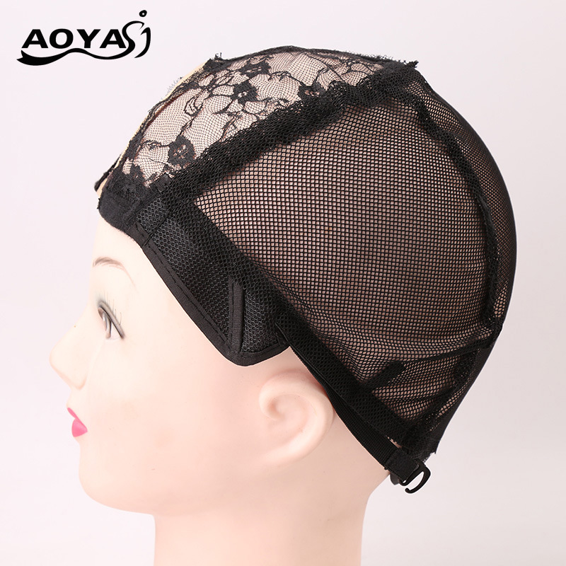 Factory Direct Sales Center Parted Upart Lace with Adjustment Buckle Elastic Mesh Wig Mesh Cap