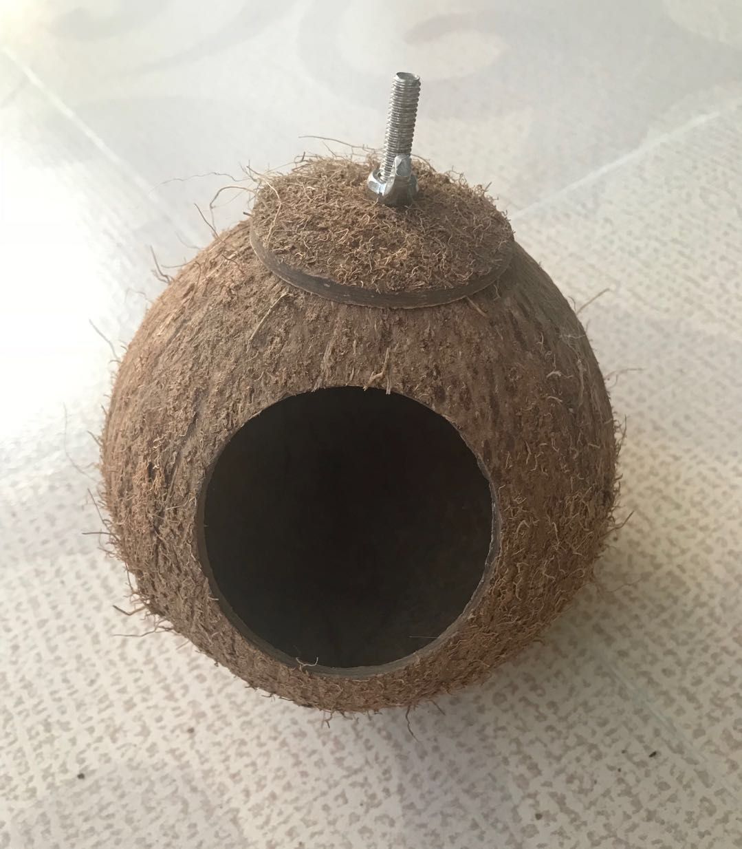Natural Coconut Shell Small Bird Nest for Lovebirds, Hamsters, Budgies, Parrots Breeding Pet Supplies (No Shipping Included)