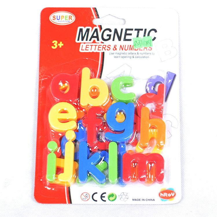 Early Education 26 Magnetic English Uppercase and Lowercase Letters and Numbers Magnetic Refrigerator Magnet Card Packaging Kidsren's Toys