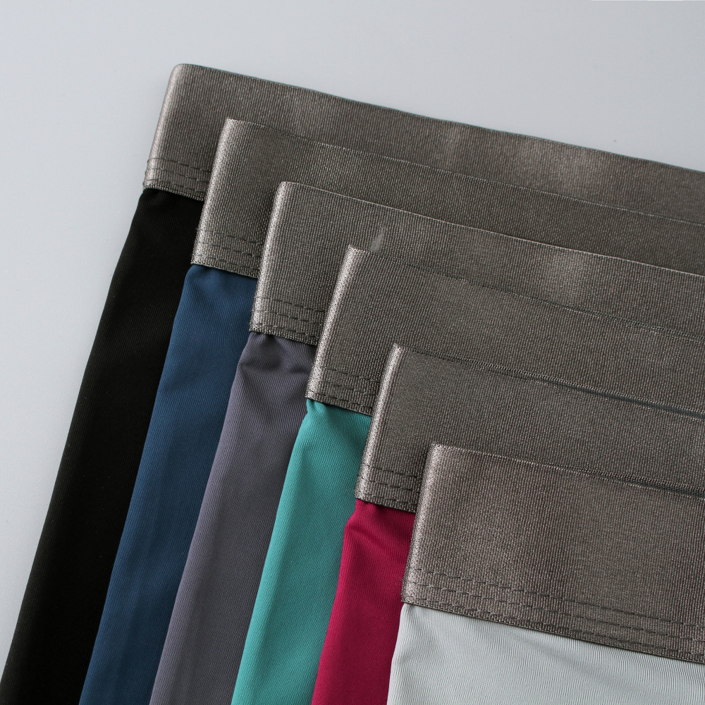 Men's Underwear Solid Color Seamless Boxer Briefs Mid-Waist Ice Silk Underwear Men's Boxer Breathable Underwear Men's Underpants Wholesale