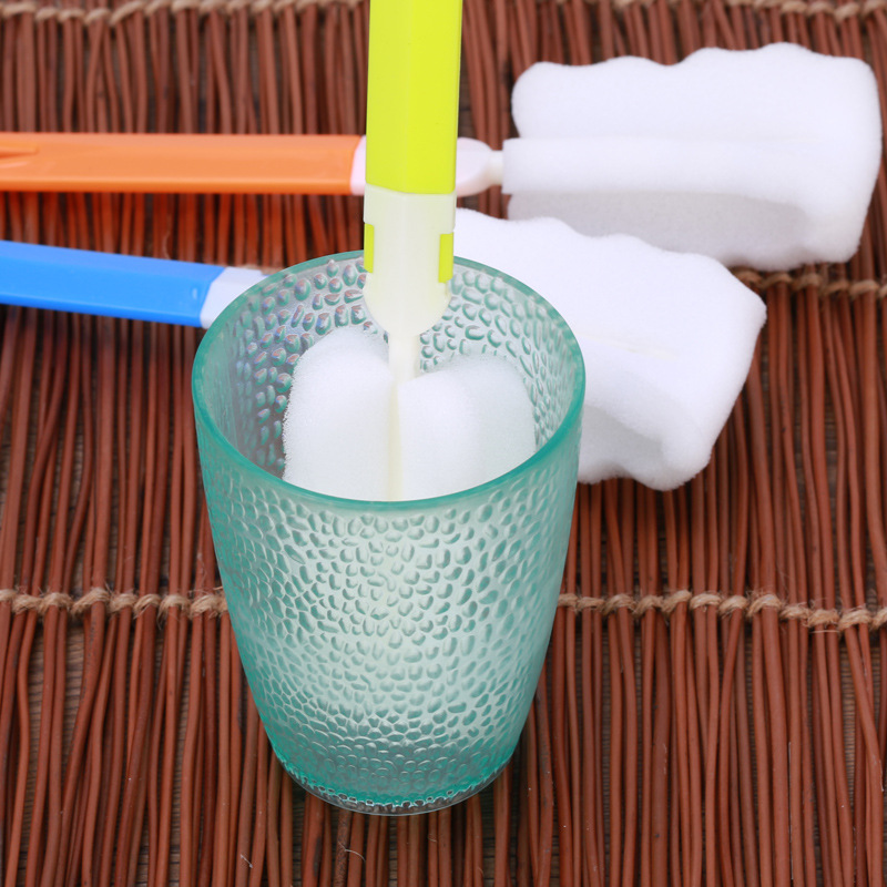 20cm thermos cup folding sponge Cup brush removable bottle brush kitchen sponge cleaning brush manufacturers wholesale spot