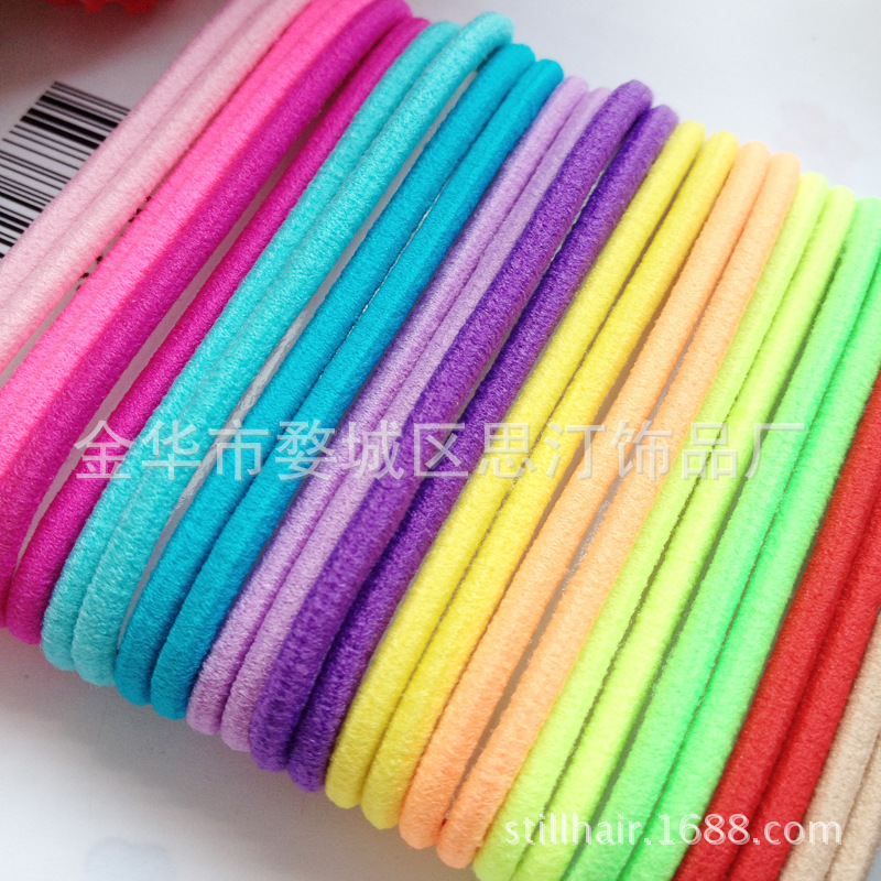 3mm Korean Style Kidsren's Rubber Band High Elasticity Does Not Hurt the Hair Rope Hair Tie Candy Color Hair Headwear Wholesale