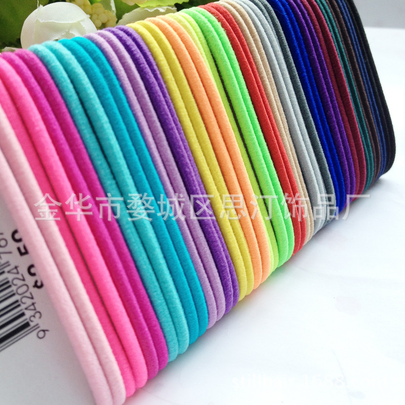 3mm Korean Style Kidsren's Rubber Band High Elasticity Does Not Hurt the Hair Rope Hair Tie Candy Color Hair Headwear Wholesale