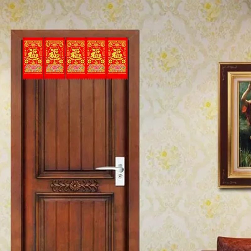 Artistic 27K Colorful Flocking Gold-Stamped Door Money 2026 Year of the Horse New Year Door Money Wholesale Classic New Year Hanging Money