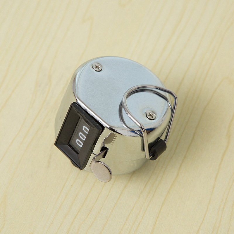 Metal Pure Mechanical Counter Point Counter Student Sports Counting People 4-Digit Handheld Counter