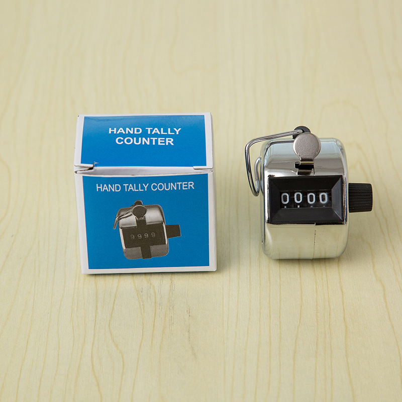 Metal Pure Mechanical Counter Point Counter Student Sports Counting People 4-Digit Handheld Counter