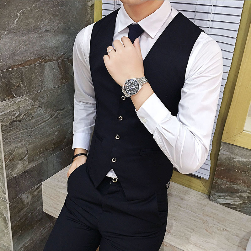 British suit vest men's suit vest men's slim fit business thin vest work clothing formal vest