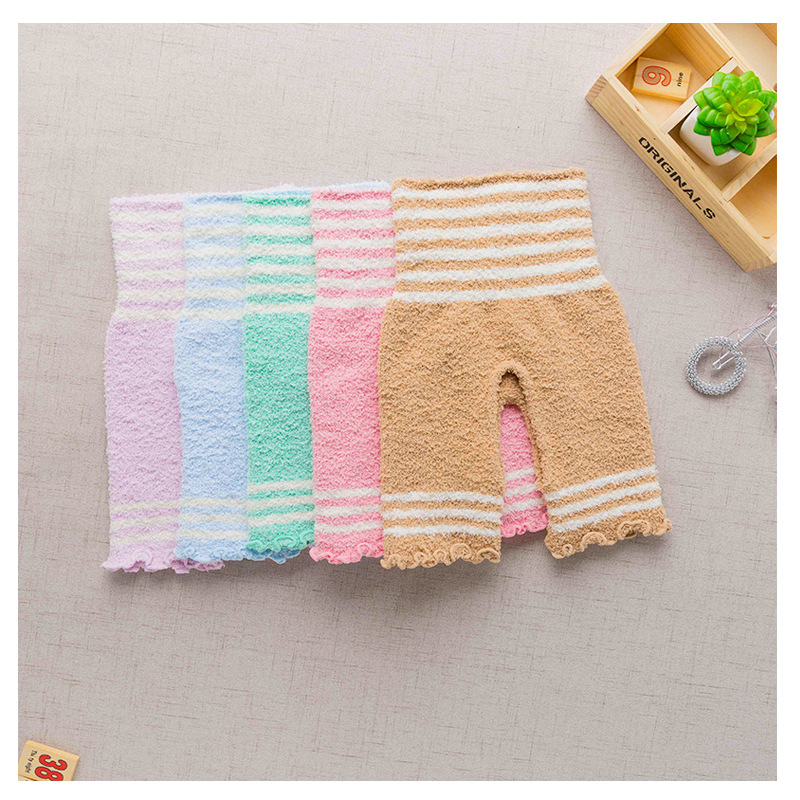 Baby Belly Button Protection High Waist Pants Single Layer Cotton Velvet Warm Pants Manufacturers Processing Wholesale