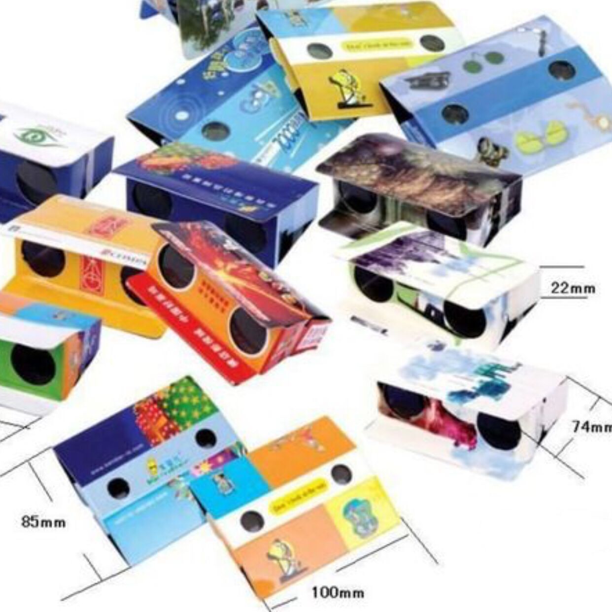 Paper 3D Line Polarized Glasses Red and Blue Fireworks Round Decoding Green Yellow Purple Telescope Light Separation